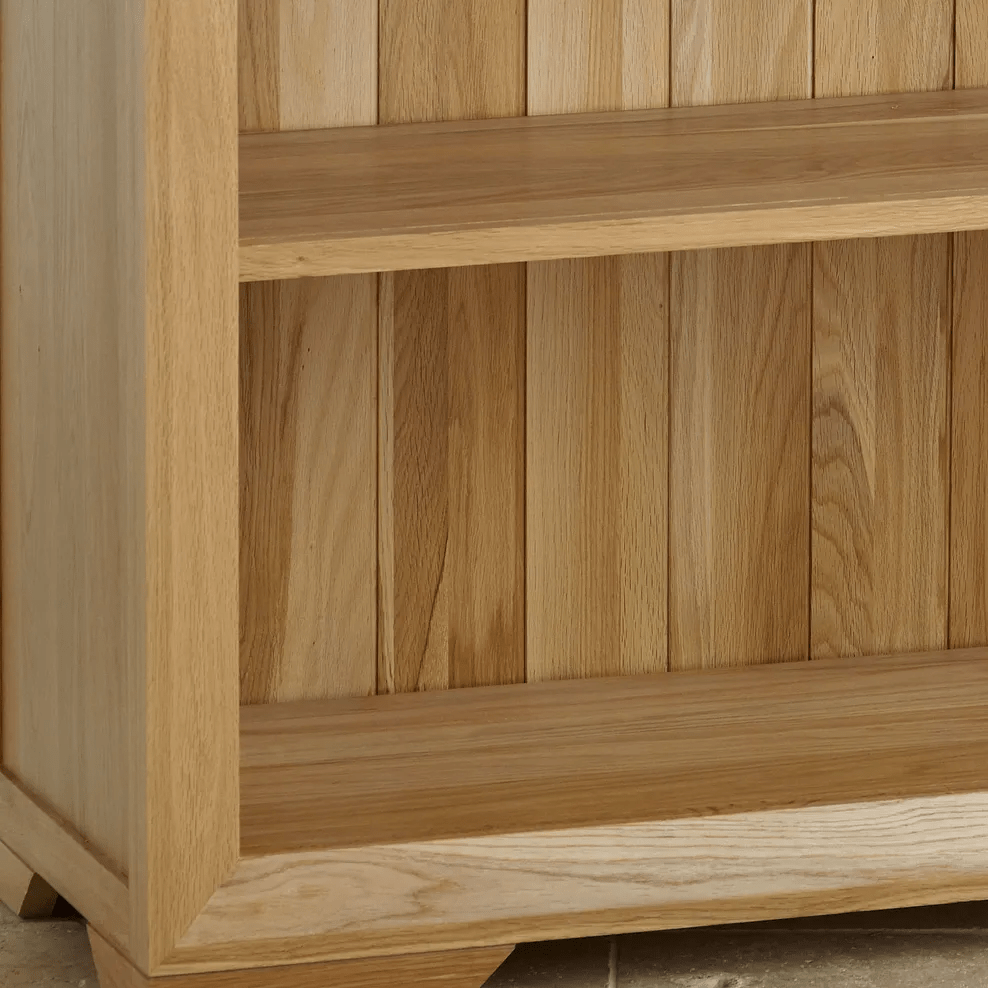 Chamfer Natural Solid Oak Small Bookcase - Oak Furniture Store