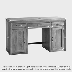 Chamfer Natural Solid Oak Writing Desk - Oak Furniture Store & Sofas