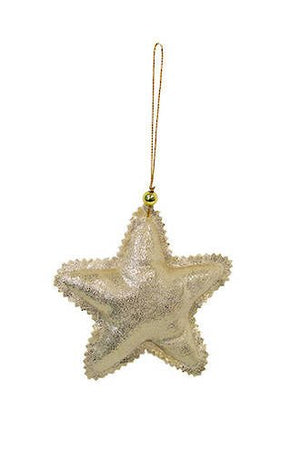 Champagne Fabric Hanging Star 12CM FXH654 - Oak Furniture Store