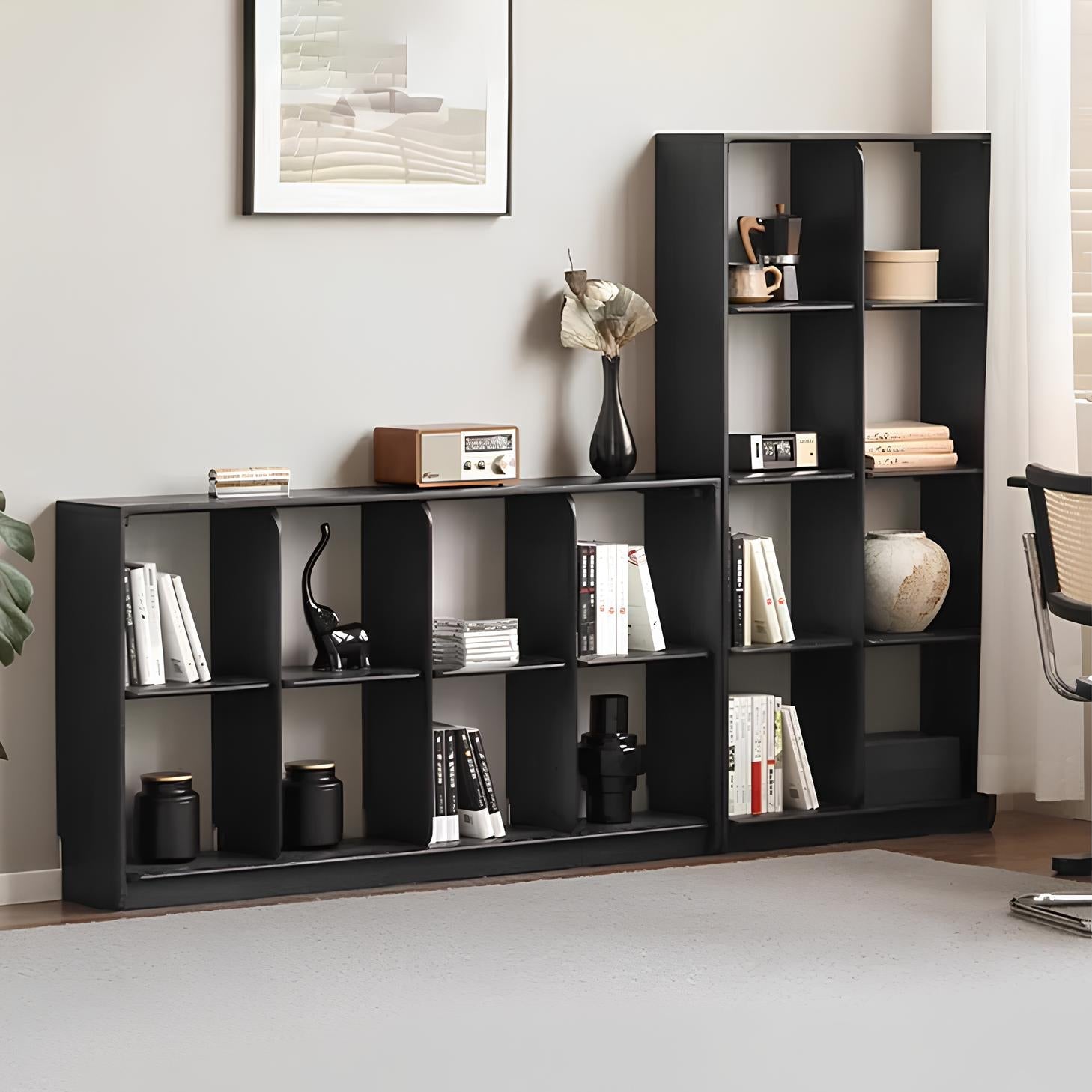 Charcoal Natural Solid Oak Modular Wall Shelves | Oak Furniture Store