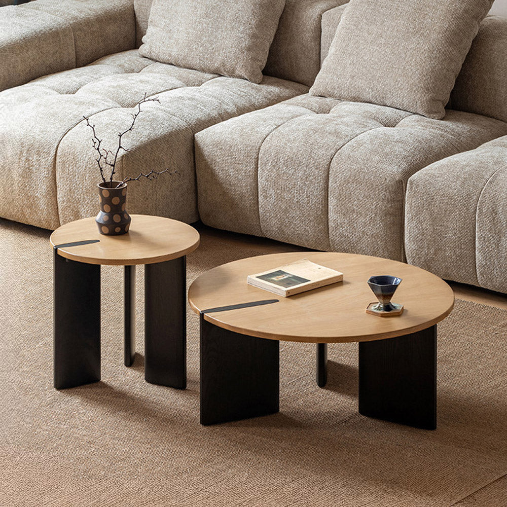 Charcoal Solid Ash Coffee Table Set
