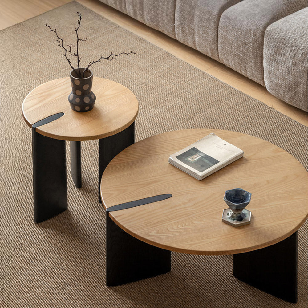 Charcoal Solid Ash Coffee Table Set