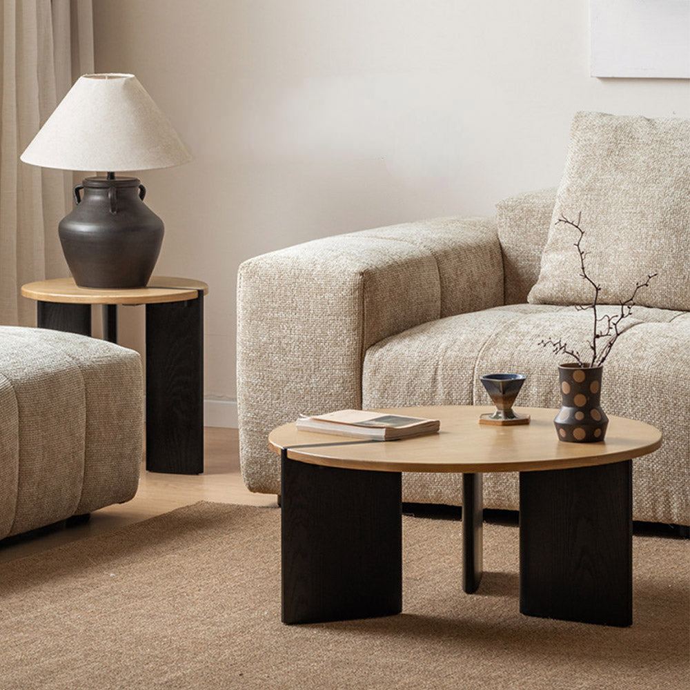 Charcoal Solid Ash Coffee Table Set