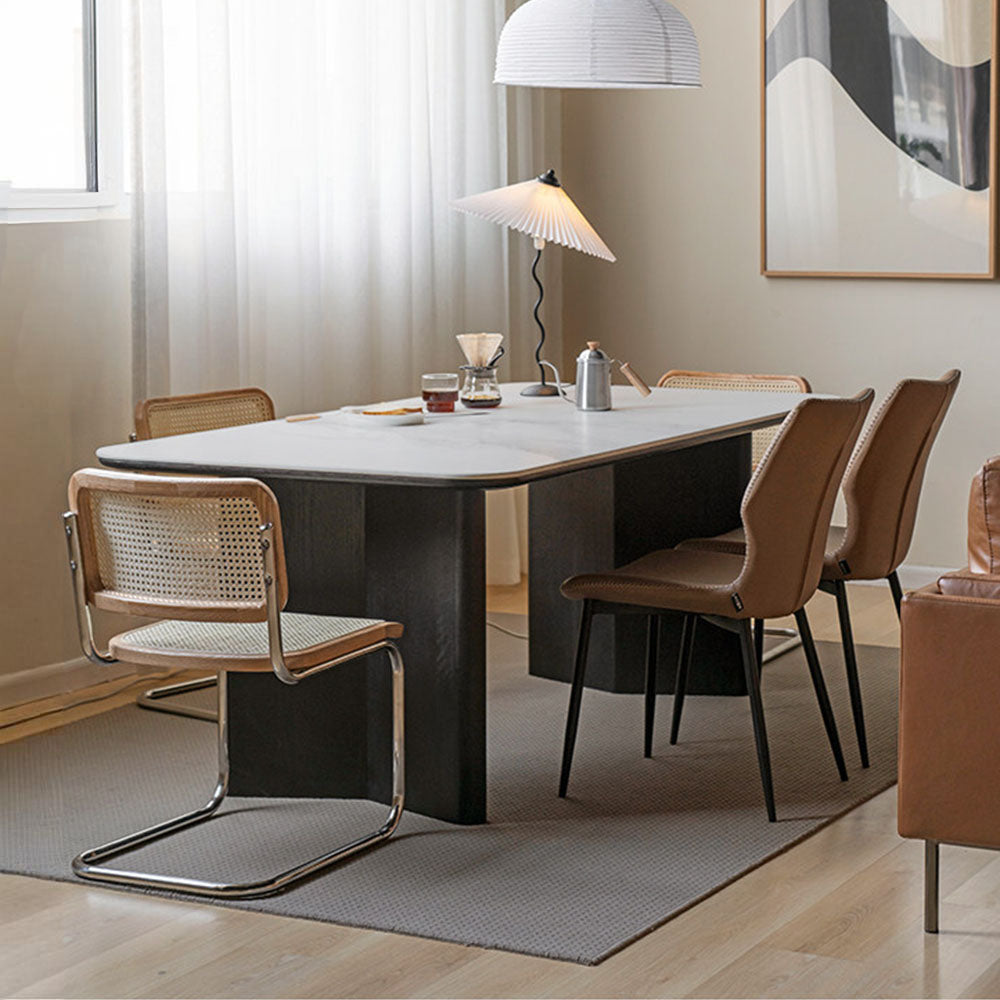 Charcoal Solid Oak Dining Table with Ceramic Top