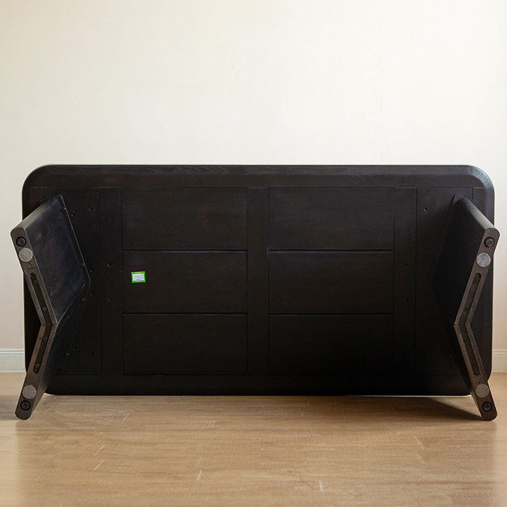 Charcoal Solid Oak Dining Table with Ceramic Top