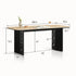 Charcoal Solid Oak Dining Table with Travertine Top