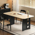 Charcoal Solid Oak Dining Table with Travertine Top