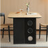 Charcoal Solid Oak Dining Table with Travertine Top