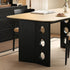 Charcoal Solid Oak Dining Table with Travertine Top
