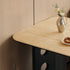 Charcoal Solid Oak Dining Table with Travertine Top