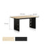 Charcoal Solid Oak Dining Table with Travertine Top