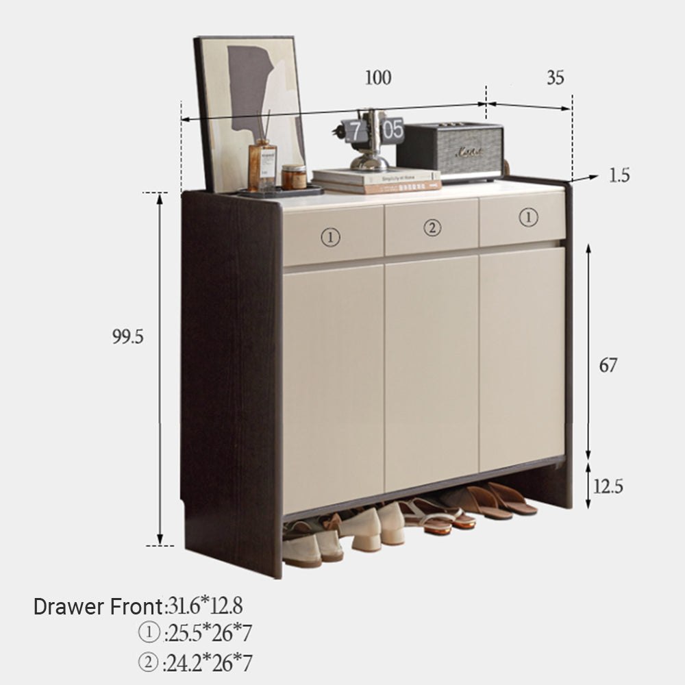 Charcoal Solid Oak Shoe Cabinet