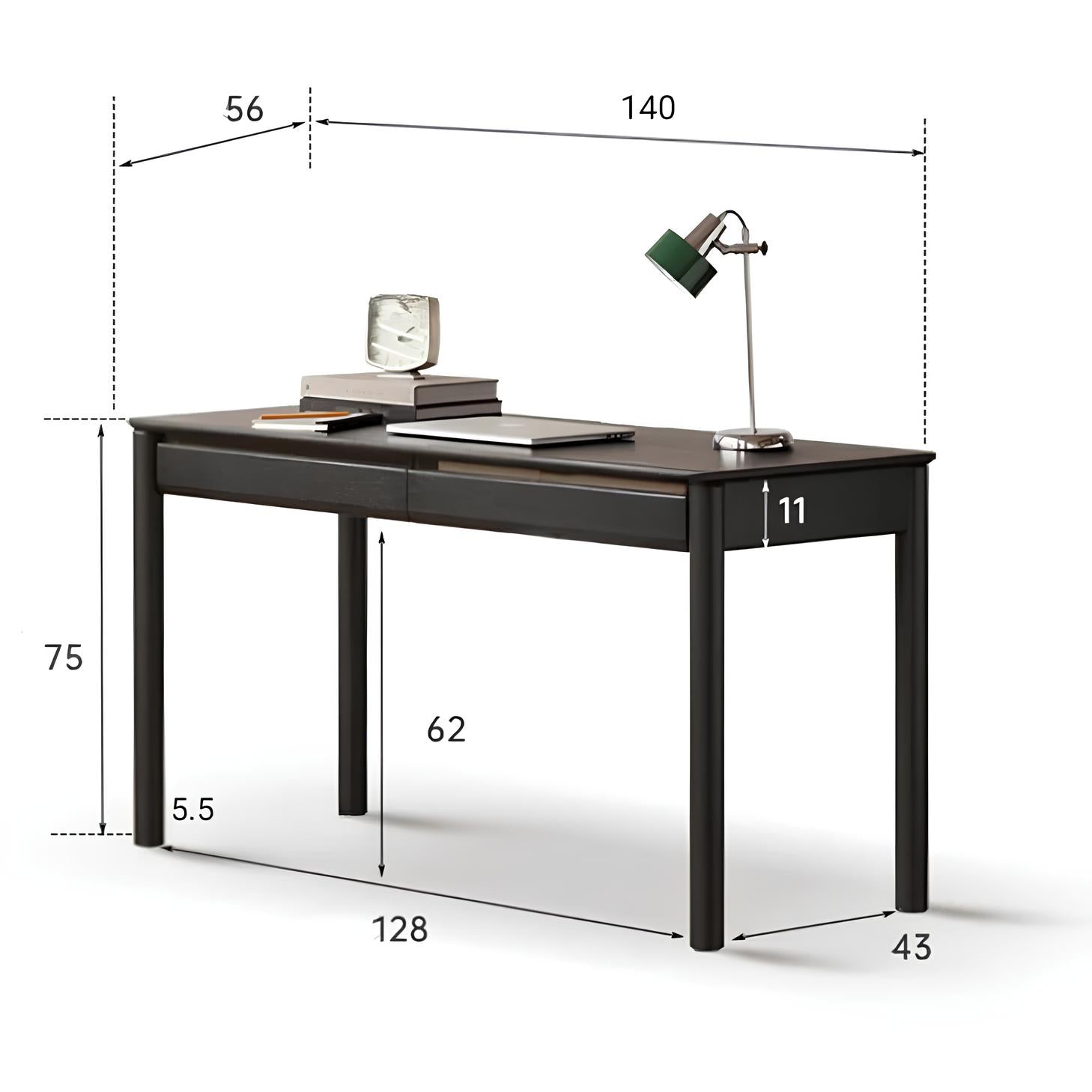 Charcoal Solid Oak Writing Desk | Oak Furniture Store