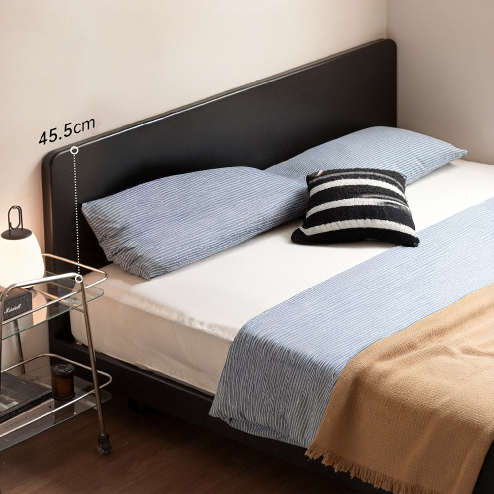 Charcoal Solid Rubber Wood Bed Frame