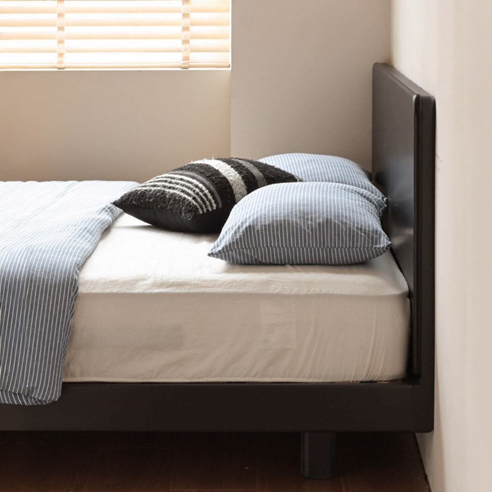 Charcoal Solid Rubber Wood Bed Frame