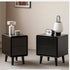Charcoal Solid Rubber Wood Bedside Table