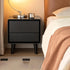 Charcoal Solid Rubber Wood Bedside Table