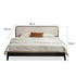 Charcoal Solid Rubber Wood Cushion Back Bed Frame