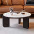 Citta Solid Oak Coffee Table | round black coffee table with marble top for NZ living room | Oak Furniture Store