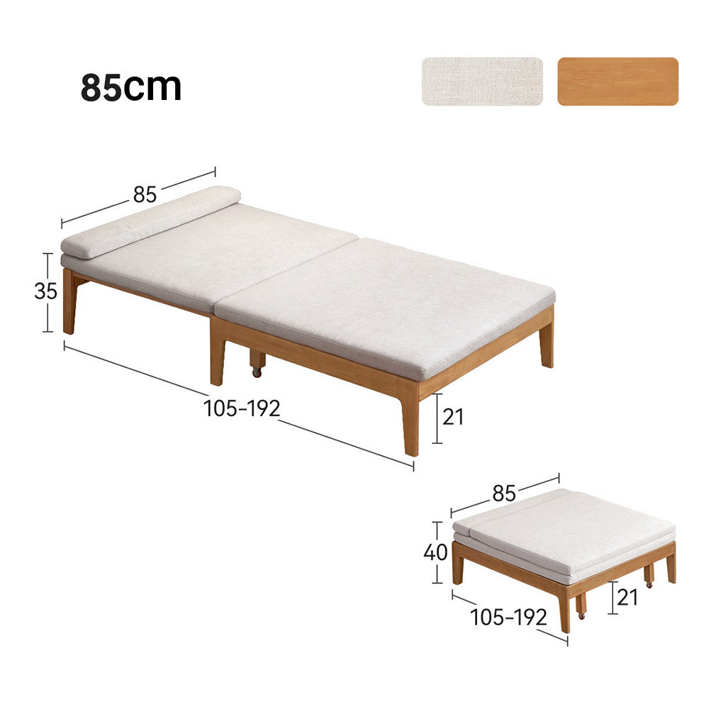 Clichy Natural Solid Rubber Wood Sofa Bed