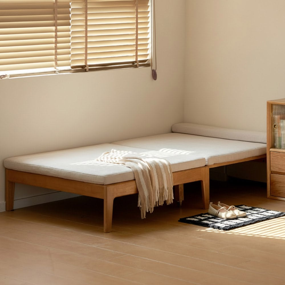 Clichy Natural Solid Rubber Wood Sofa Bed