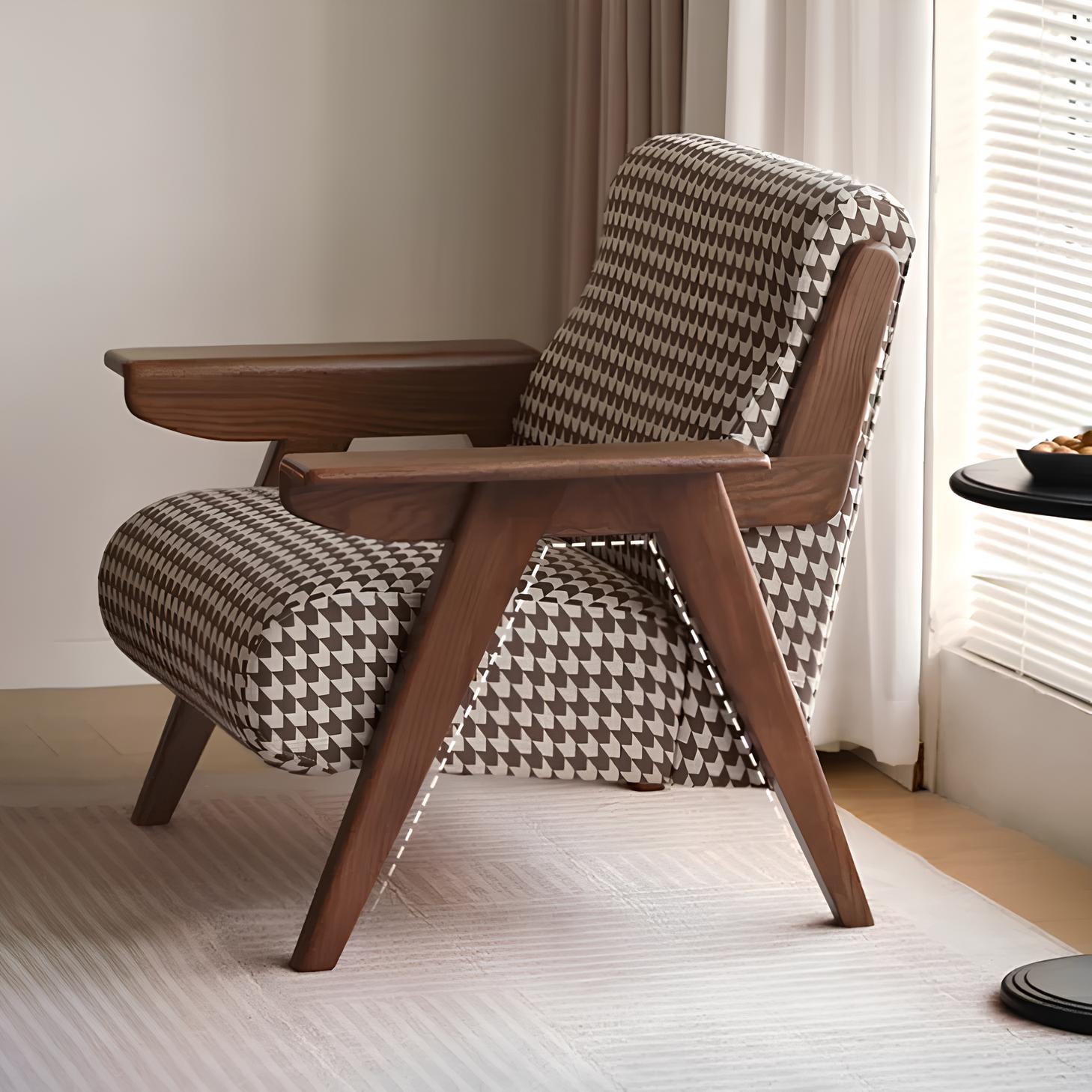 Colorado Houndstooth Fabric Leisure Armchair - Oak Furniture Store