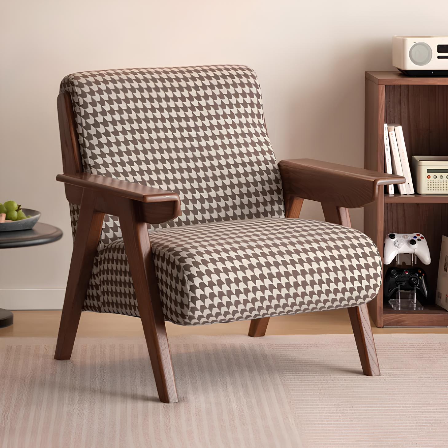 Colorado Houndstooth Fabric Leisure Armchair - Oak Furniture Store