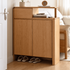 Conroe Natural Solid Oak Shoe Cabinet