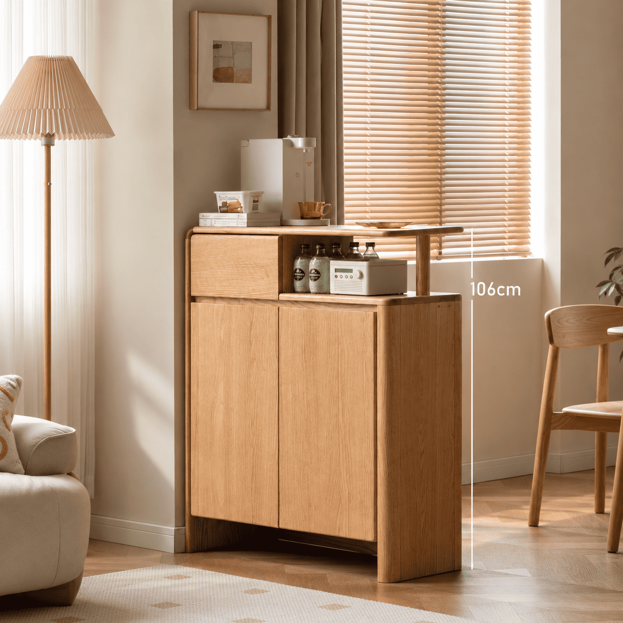 Conroe Natural Solid Oak Shoe Cabinet