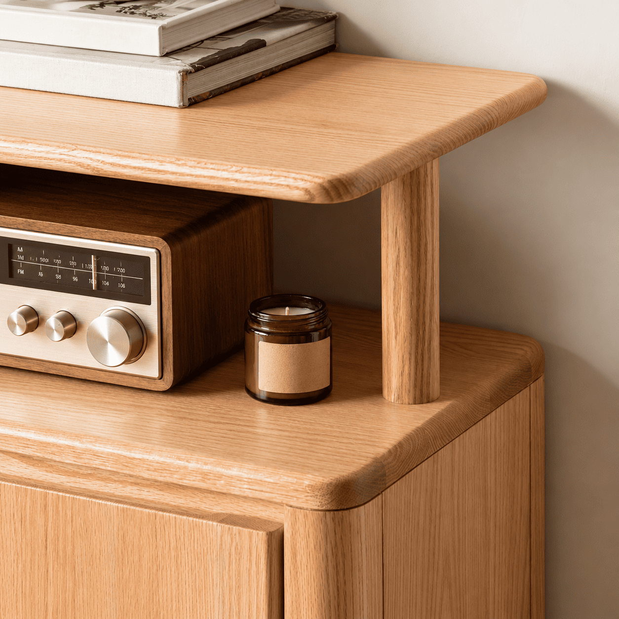 Conroe Natural Solid Oak Shoe Cabinet