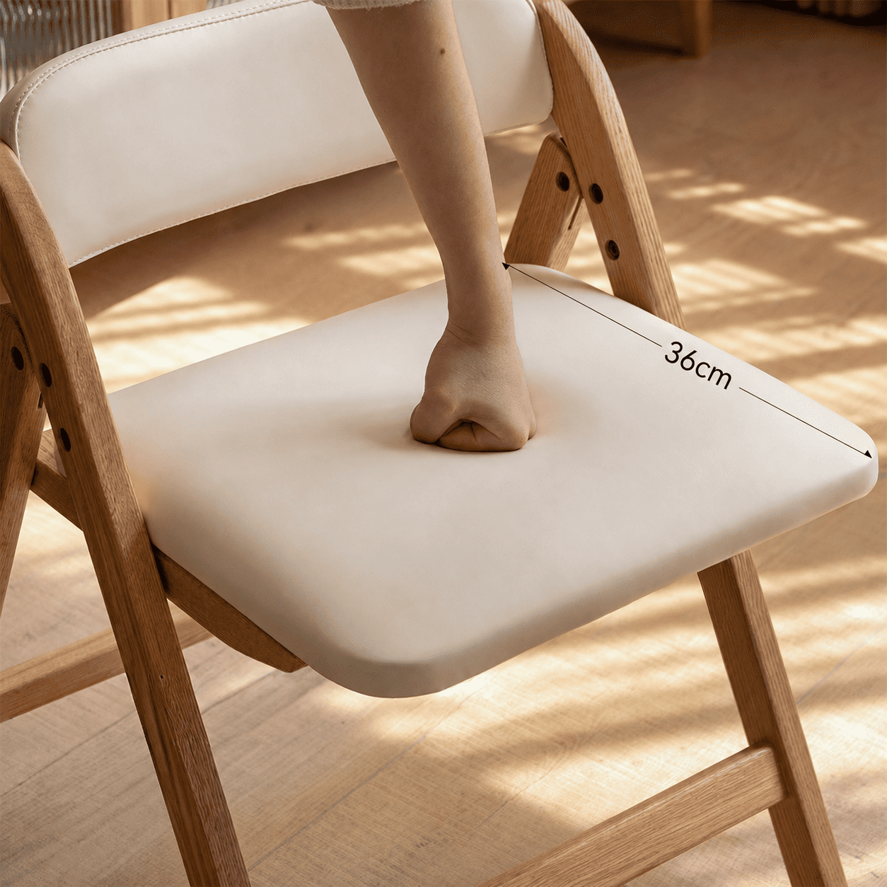 Coreses Natural Solid Oak Folding Chair