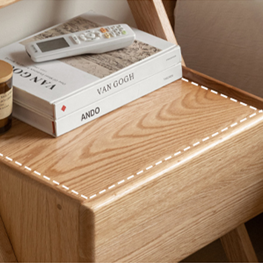 Cozar Natural Solid Oak Bedside Table