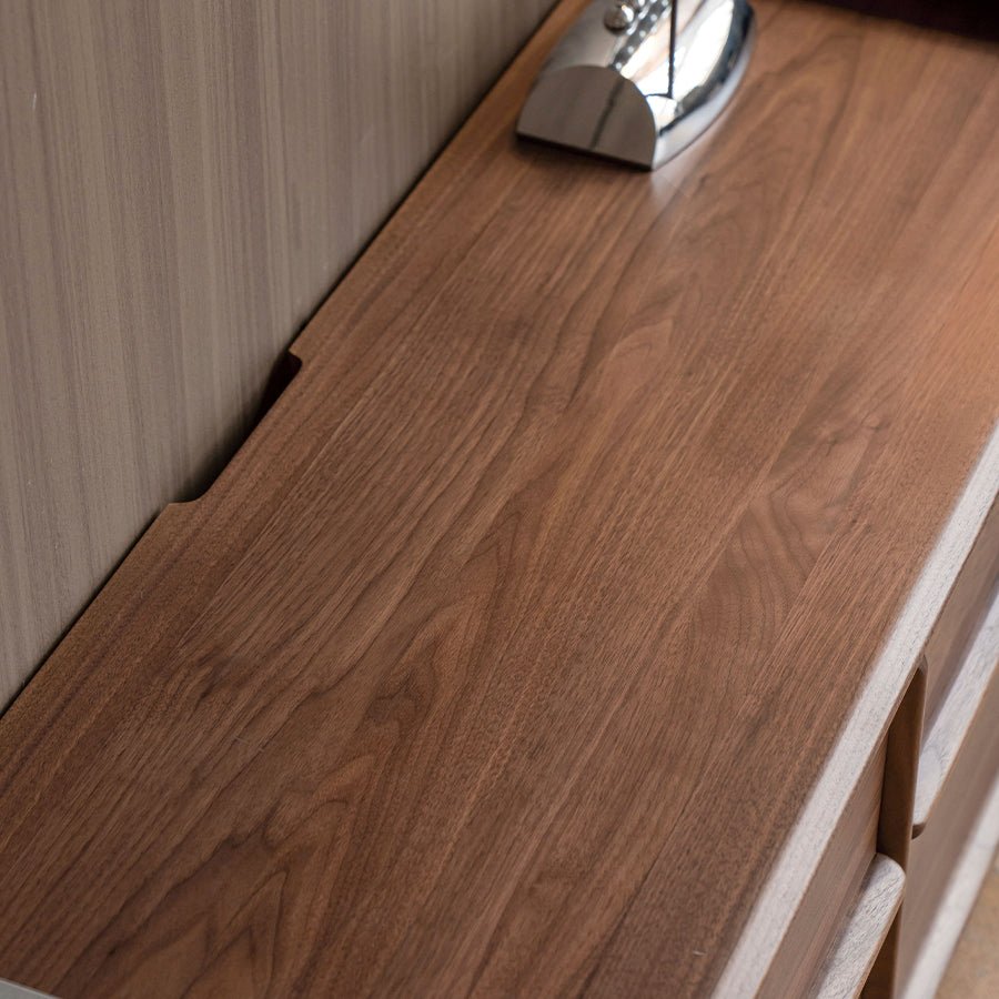 Crawley Solid Walnut Floor Standing Entertainment Unit | Oak Furniture Store