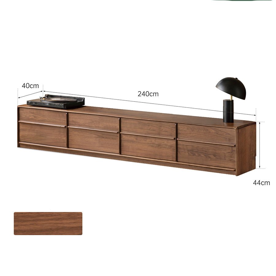 Crawley Solid Walnut Floor Standing Entertainment Unit | Oak Furniture Store