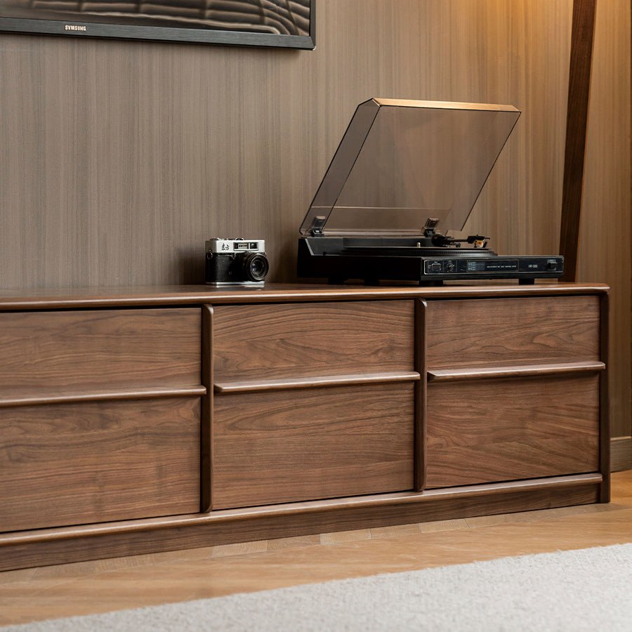 Crawley Solid Walnut Floor Standing Entertainment Unit | Oak Furniture Store