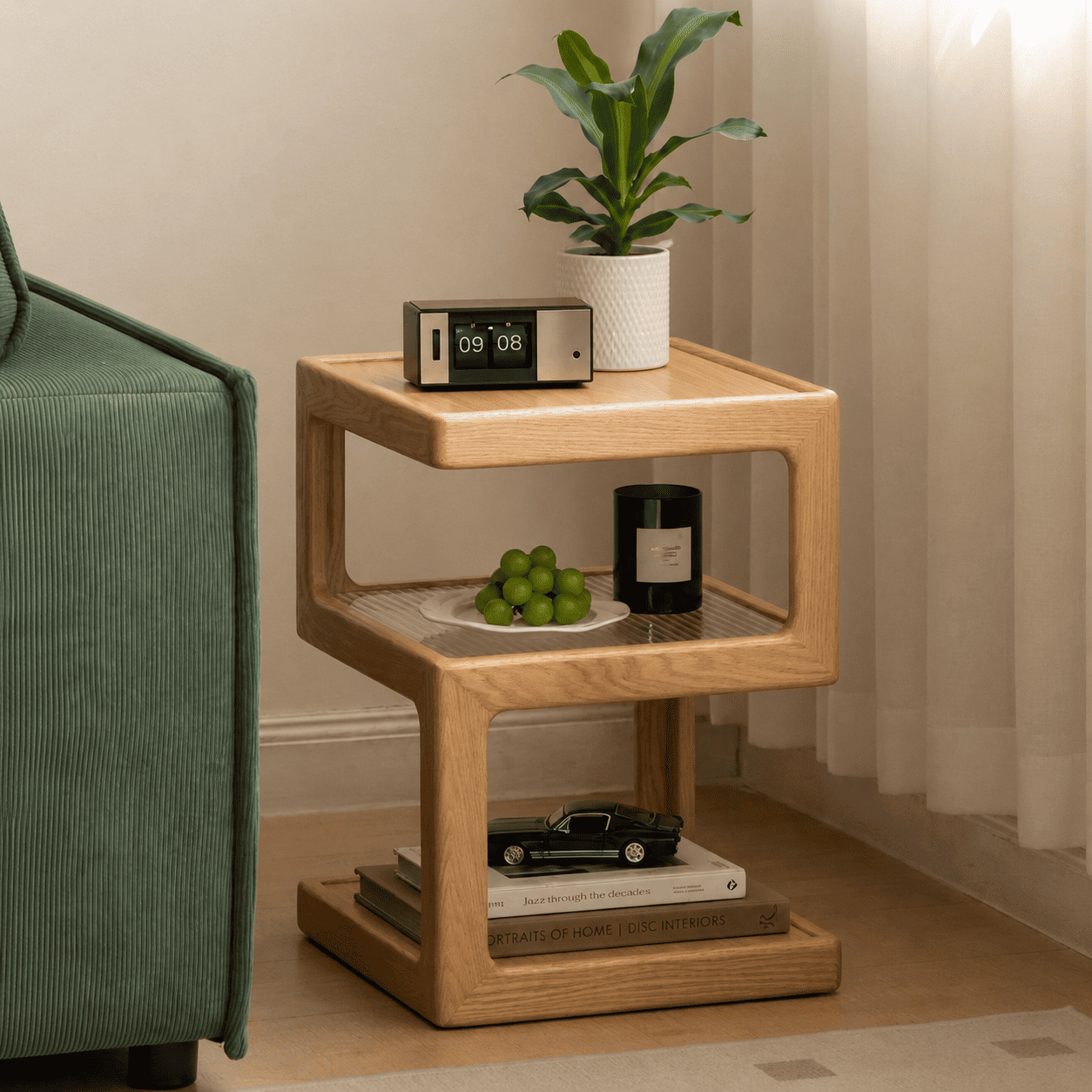 Crystal Natural Solid Hardwood Side Table