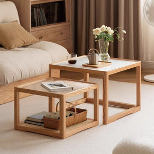 Crystal Natural Solid Oak Coffee Table Set - Oak Furniture Store