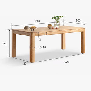 Cuba Natural Solid Ash Dining Table - Oak Furniture Store