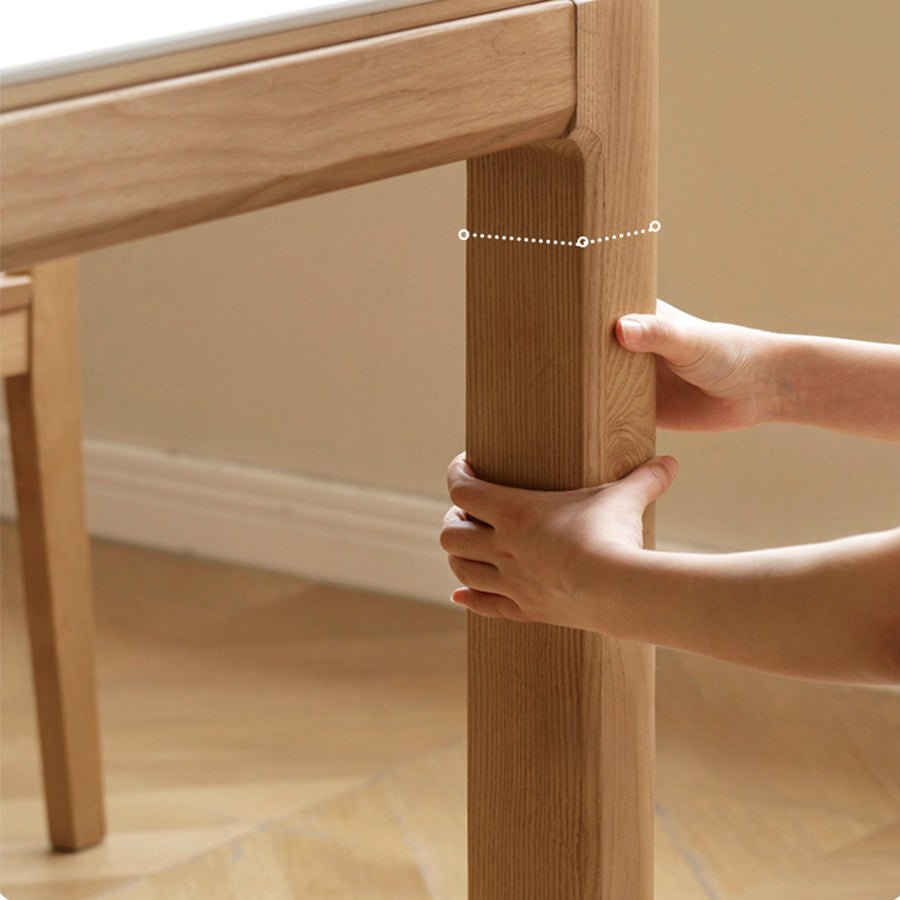 Cuba Natural Solid Ash Dining Table with Ceramic Top