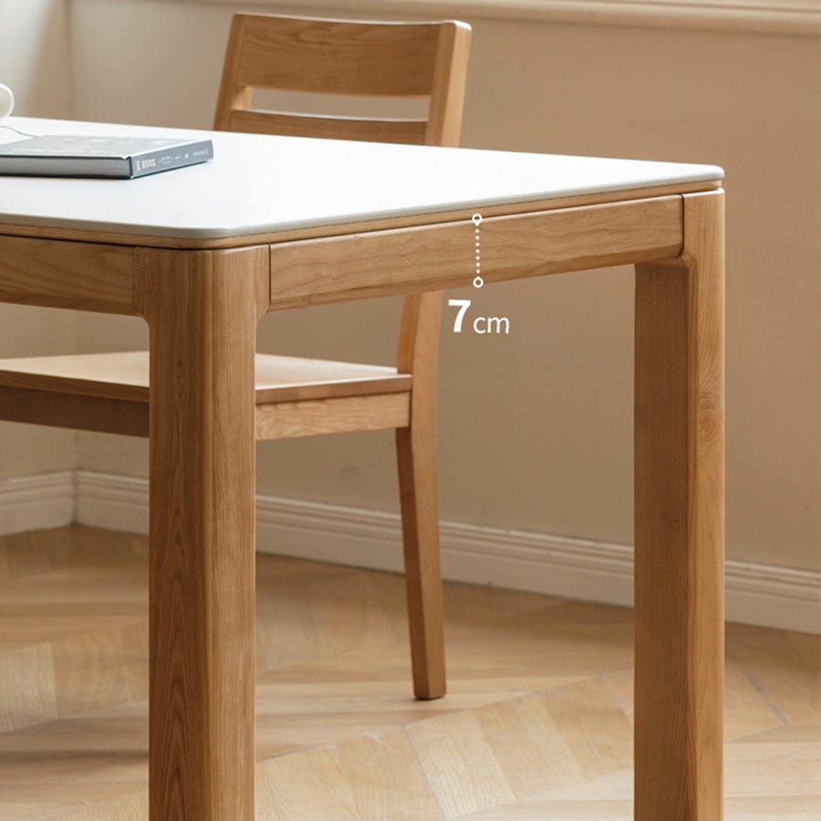 Cuba Natural Solid Ash Dining Table with Ceramic Top