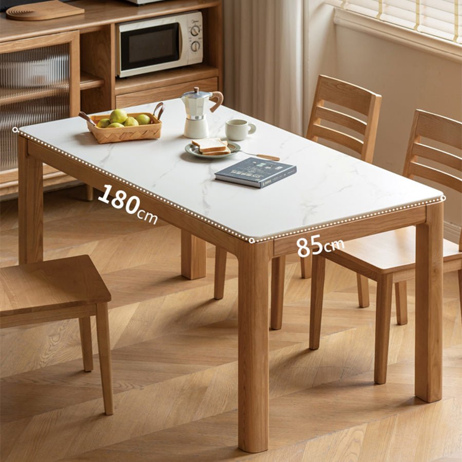 Cuba Natural Solid Ash Dining Table with Ceramic Top