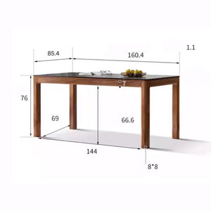 Cuba Natural Solid Walnut Dining Table With Ceramic Top - Oak Furniture Store