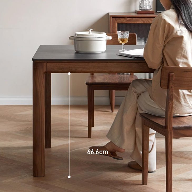 Cuba Natural Solid Walnut Dining Table With Ceramic Top