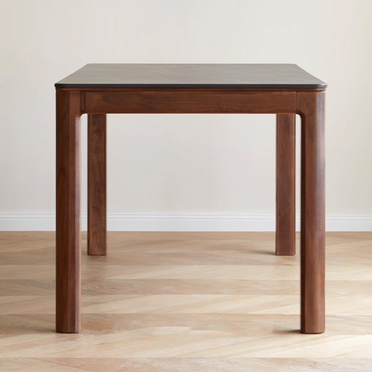 Cuba Natural Solid Walnut Dining Table With Ceramic Top