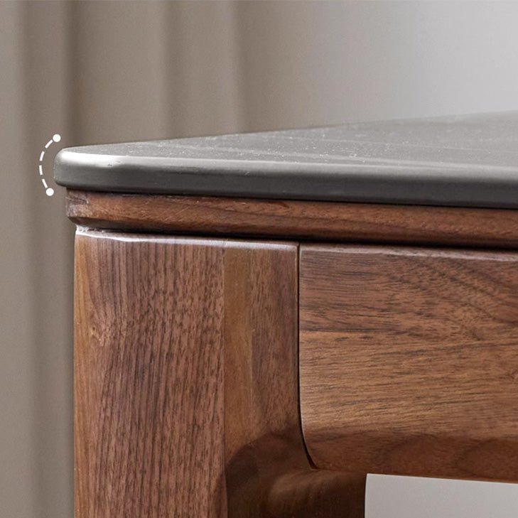 Cuba Natural Solid Walnut Dining Table With Ceramic Top