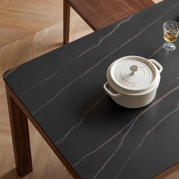 Cuba Natural Solid Walnut Dining Table With Ceramic Top