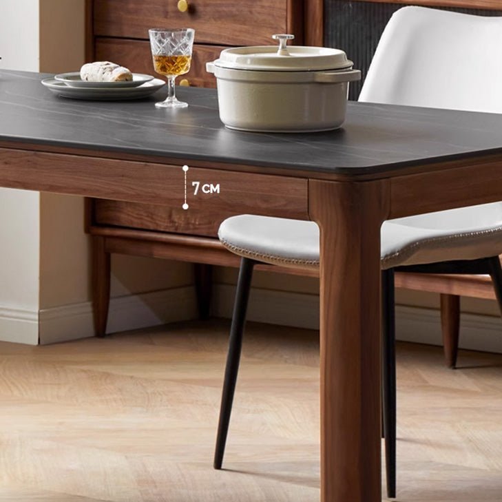 Cuba Natural Solid Walnut Dining Table With Ceramic Top