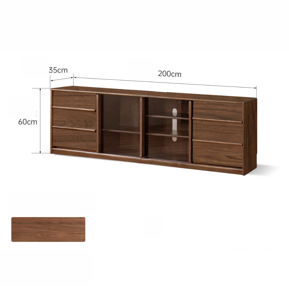 Derry Natural Solid Walnut Entertainment Unit