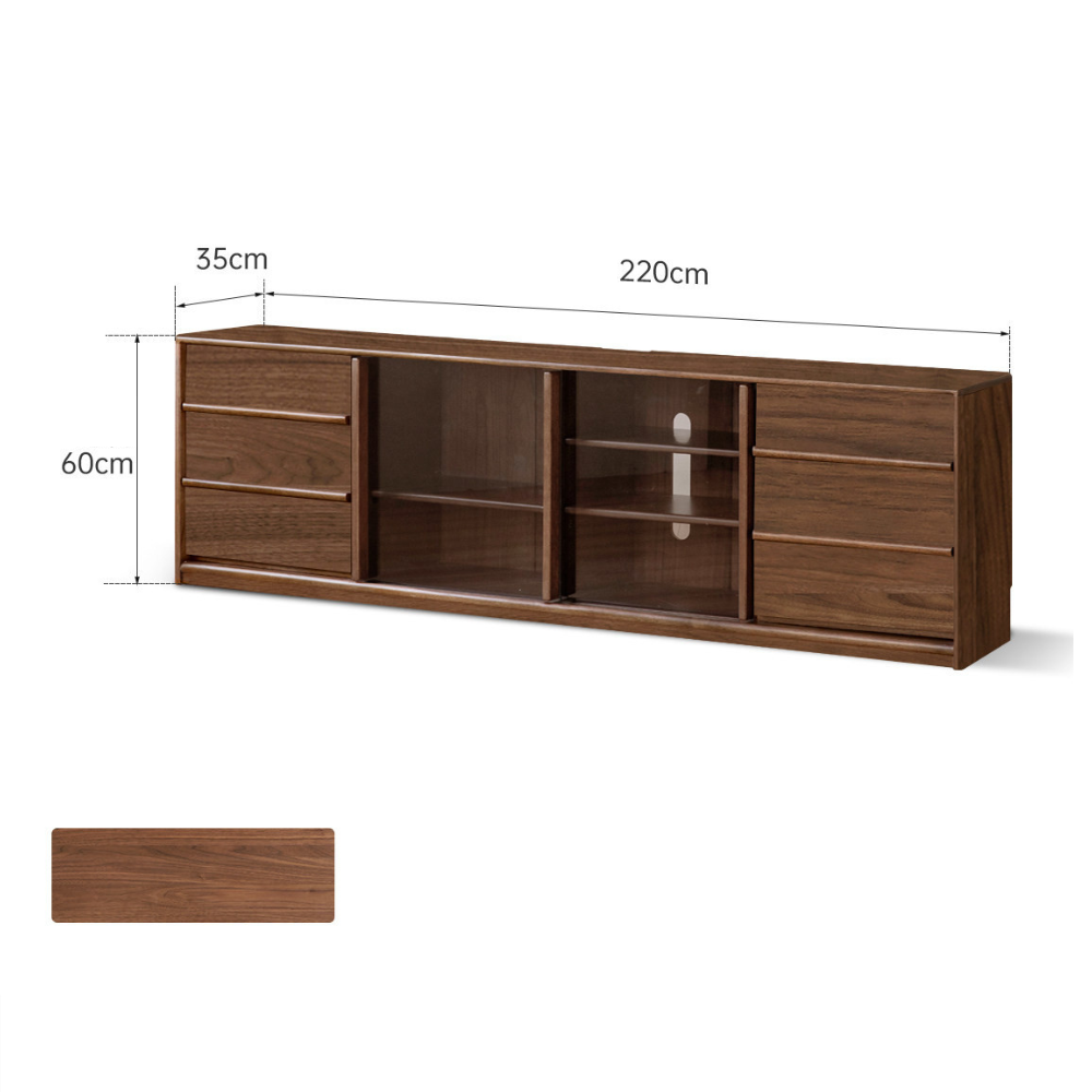 Derry Natural Solid Walnut Entertainment Unit