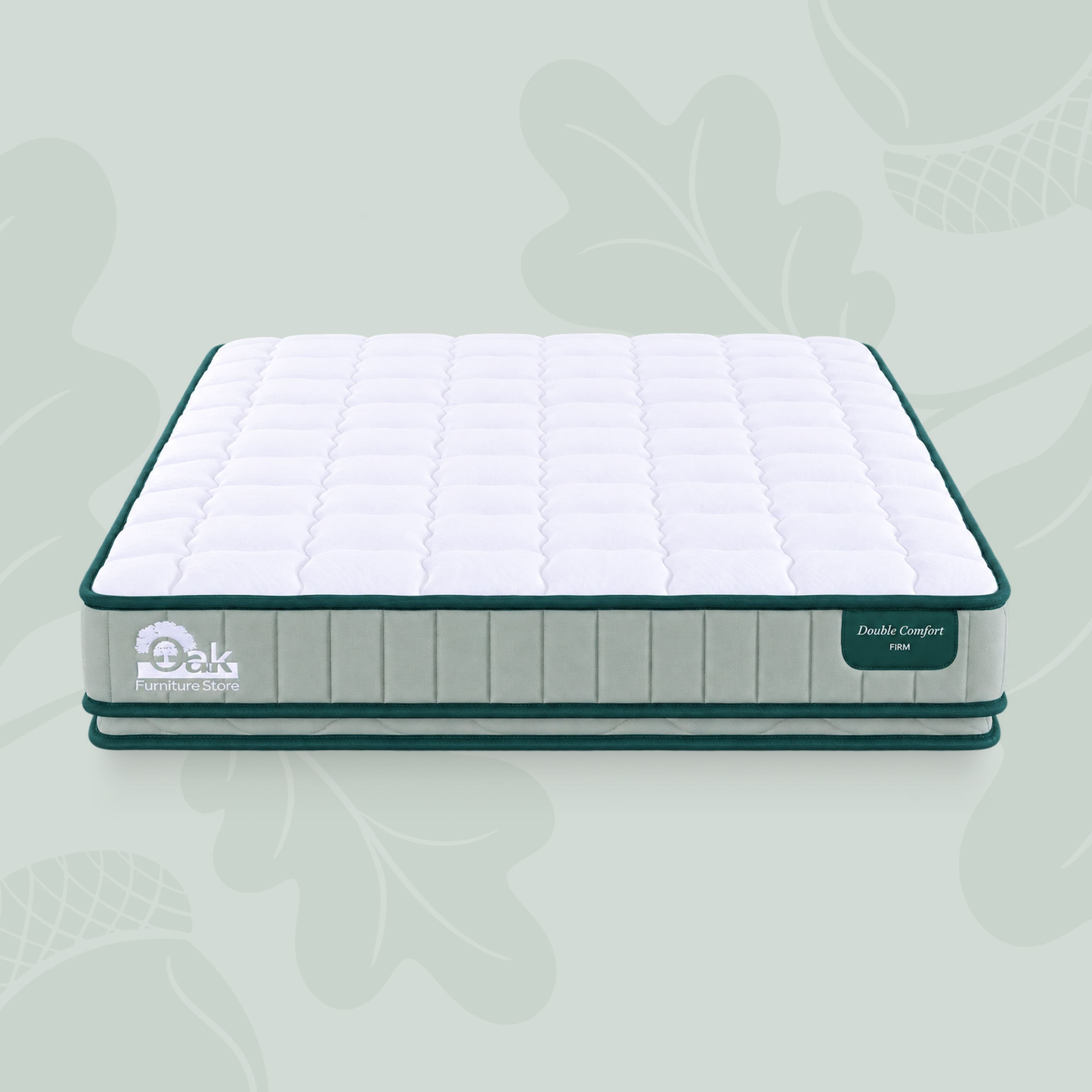 DoubleComfort Pocket Spring Mattress front view with firm comfort label and dual-sided mattress construction